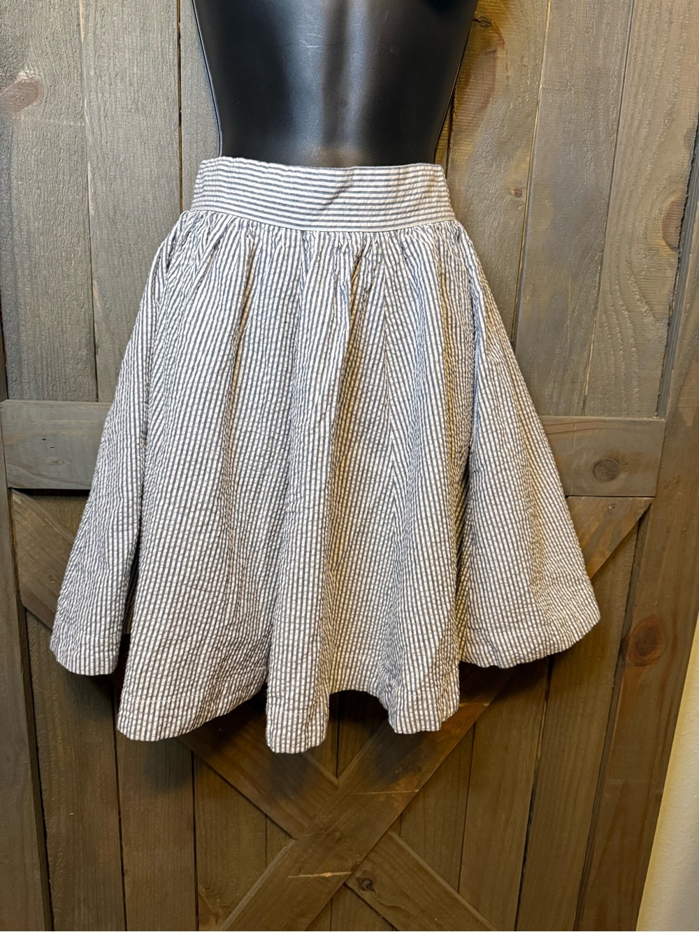 Trashy Diva Black and White Striped Circle Skirt